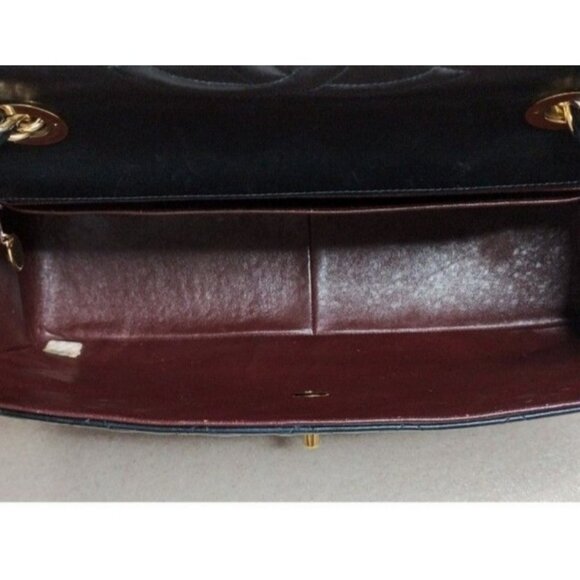 Authentic CHANEL Jumbo Maxi XL 24K Gold Flap Bag Lambskin Chain Shoulder Black - Picture 11 of 16